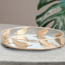 PEANDIM Minimalist Round Mirror Tray Desktop Cosmetics Jewelry Storage Tray Wedding Party Display Living Room Household Dessert