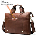WESTAL Men's Leather Handbags Totes Bags Men Leather Laptop Bags Men's Shoulder Bag Business Briefcases Crossbody Messenger Bag