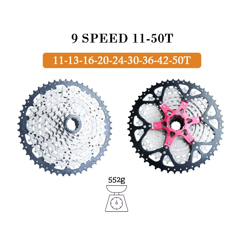 Sunshine Mountain Bike 8 9 10 11 12 Speed Velocidade Bicycle Cassette MTB Freewheel Sprocket 36T 40T 42T 46T 50T 52T for SHIMANO