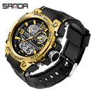 SANDA Brand Men's Watch Military Outdoor Sports Waterproof Watches Dual Display Quartz LED Digital Clock Relogio Masculino
