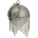 Golden Diamond Tassel Women Party Metal Crystal Clutches Evening Bags Wedding Bag Bridal Shoulder Handbag Luxury Clutch Purse