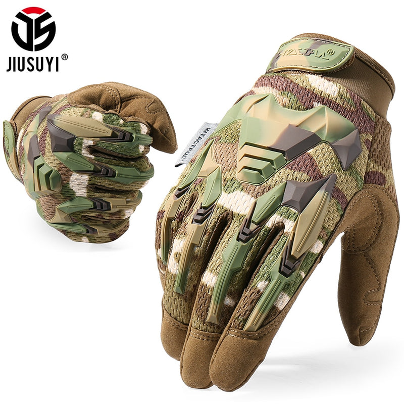 Guantes militares tácticos ejército Paintball tiro Airsoft combate bicicleta goma protectora antideslizante guante de dedo completo hombres mujeres