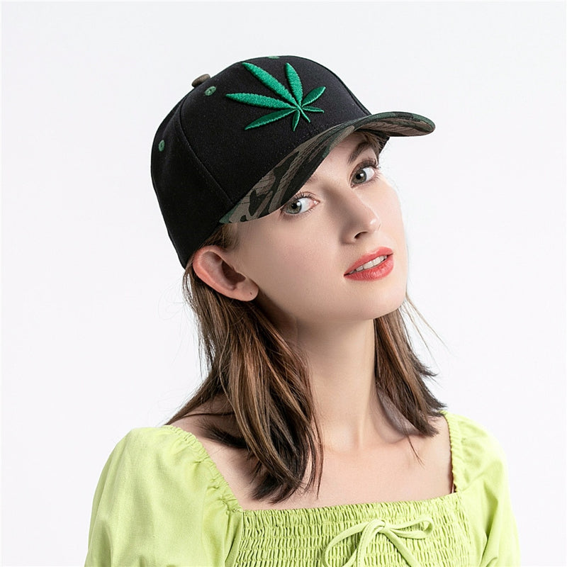 TOHUIYAN Leaf Embroidered Baseball Caps Women Gorras Para Mujer Snapback Hat Autumn Hip Hop Cap Casquette Homme Dad Hats for Men