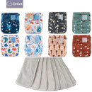 Elinfant New Matching waterproof baby pcoket diapers 8 pcs gray mesh cloth diapers and 8pcs microfiber inserts