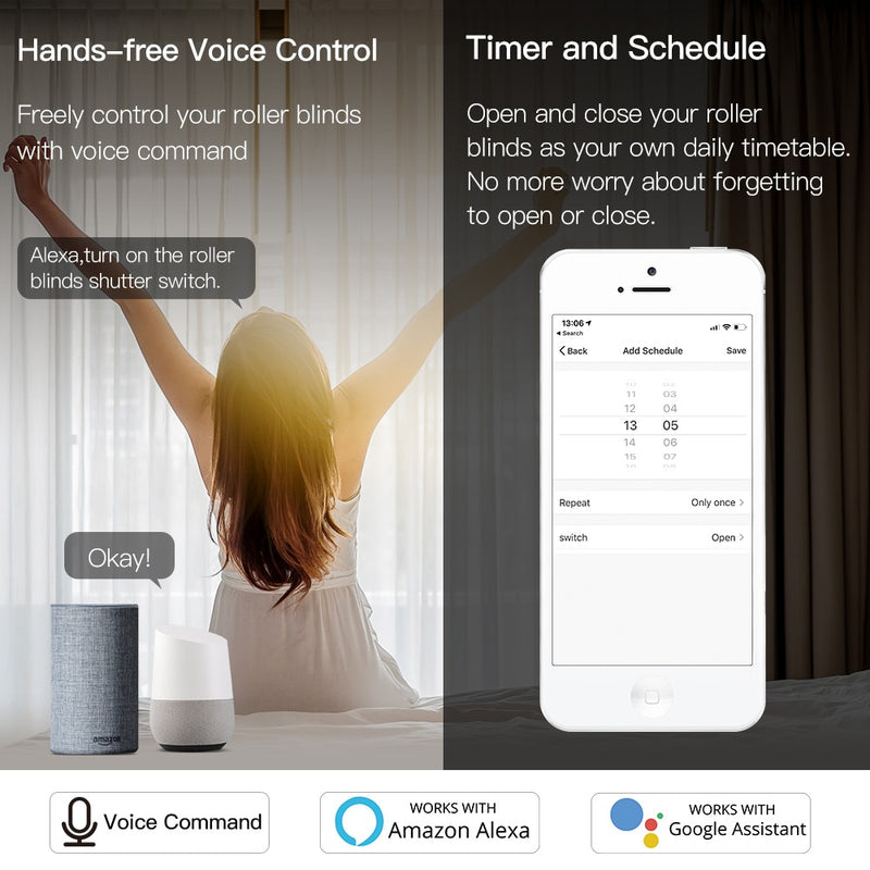 WiFi Mini Smart Curtain Switch Modul Rollos Shutter Motor Smart Life Tuya APP Fernbedienung Arbeiten Sie mit Alexa Google Home