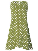 Lossky Women Summer Dress Polka Dot Chiffon Sleeveless Beach Mini Casual Yellow Sundress 2022 Fashion Dress For Women