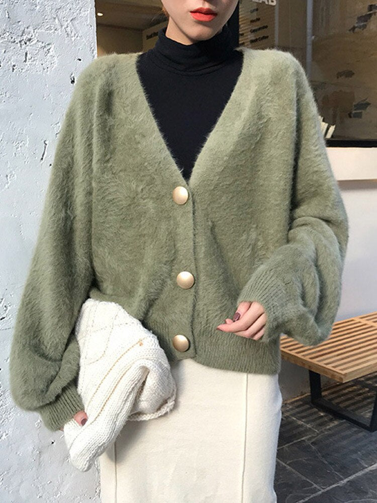 Suéter cárdigan GOPLUS para mujer, suéteres con cuello en V, cárdigans verdes y negros, Vrouw Truien Pull Femme Sweter Dames Trui
