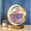 Pintura de arena movediza de descompresión de arte LED, decoración de reloj de arena, rotación de 360 ​​grados, pintura de arena decorativa única