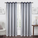 White Sheer Voile and Blackout Curtains Assembled Grommet Mix and Match Curtains for Living Room W52xH84 Inch Set of 2 Panels