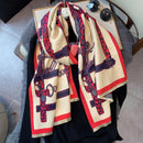 Bufanda de Cachemira de invierno de lujo para mujer, diseño 2022, manta cálida de Pashmina, Bufandas de caballo, chal femenino, chal, Foulard grueso, Bufanda