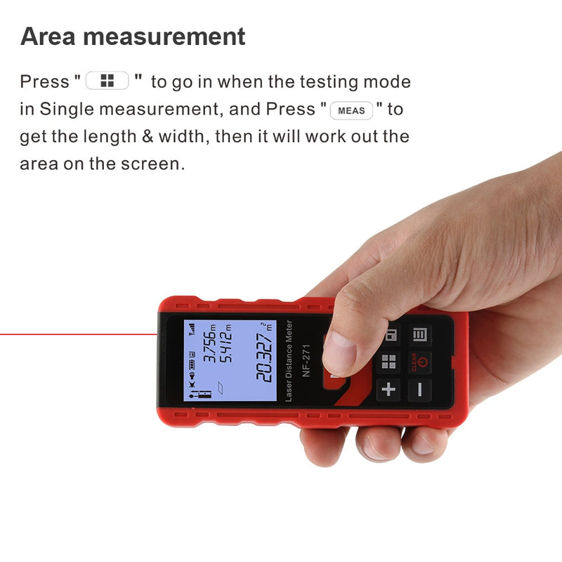 Noyafa NF-271 Laser Distance Meter 40M 80M Rangefinder Tape Range Finder Measure Device Digital Ruler Test Tool