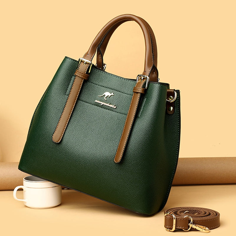 Genuine Large Capacity Casual Tote Bag Leather Shoulder Crossbody Bags for Women 2022 Simple Female Shopper Bag Designer Handbag