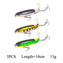 8 Uds. Whopper Plopper 10Cm/14Cm flotante por señuelo de pesca cebo duro Artificial Wobbler cola giratoria aparejos de pesca ojos 3D