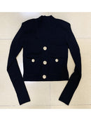 HIGH STREET Neueste 2022 Herbst Winter Designer Pullover Damen V-Ausschnitt Lion Buttons Strickjacke Top