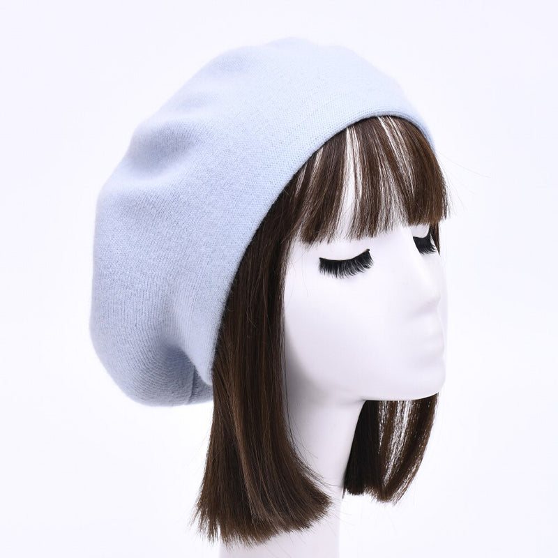 Women Beret Fashion Hat Winter Female Knitted Cotton Wool Hats Spring Brand Girls Wool Solid Color Beret