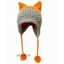 BomHCS Cute Fox Ears Beanie Winter Warm 100% Gorro de punto hecho a mano