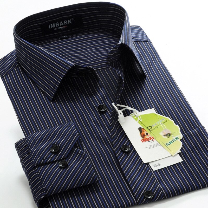 SHAN BAO klassisches gestreiftes Herren Business Casual Langarmhemd Marke Kleidung Gentleman elegantes Hochzeitsfest loses Hemd