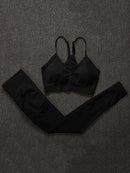 ATHVOTAR Two Piece Set Women Seamless Gym Sports Bra and High Waist Leggings Outfits Solid Color Fitness Tracksuit Women