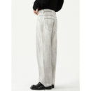 High Quality Autumn New Korean Jeans Loose Straight Design Sense Ins Casual White Denim Trousers Men