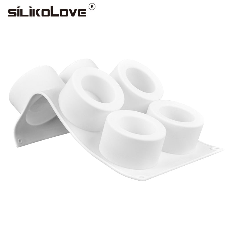 SILIKOLOVE 6 Holes Pudding Cup Art Cake Mould Pan 3D Silicone Pastry Mold Mousse Silikonowe Chocolate Moule Baking