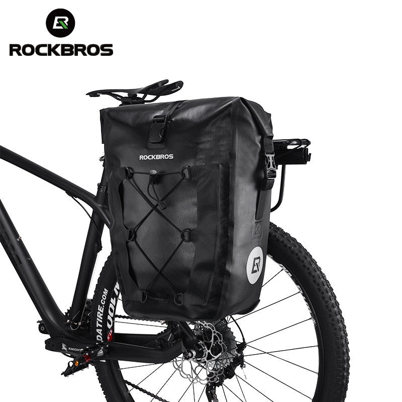 ROCKBROS Wasserdichte Fahrradtasche 27L Reise Fahrradtasche Korb Fahrrad Gepäckträger Hecksitz Gepäckträgertasche MTB Fahrradzubehör