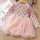Bear Leader Girls Party Dresses 2022 New Autumn Girls Princess Dress Sashes Denim Mesh Outfits Sweet Kids Spring Clothes Suits