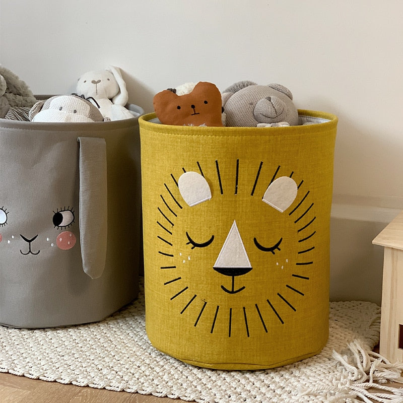 Baby Laundry Basket Cute Dinosaur  Foldable Toy Storage Bucket Picnic Dirty Clothes Basket Box Canvas Organizer Cartoon Animal