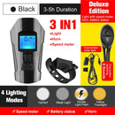 Bicycle Light USB Rechargeable Bike Odometer Front Light Flashlight with Computer LCD Speedometer Cycling Head Lantern Horn