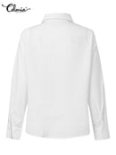 Celmia Elegante Weiße Hemden 2022 Mode Frauen Fliege Langarmshirts Casual Party Bluse Sommer Tunika Feste Blusas Femininas