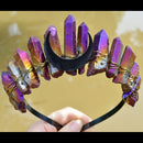 Accesorios de bruja joyería luna wicca mago corona diadema azul oscuro negro diadema regalo