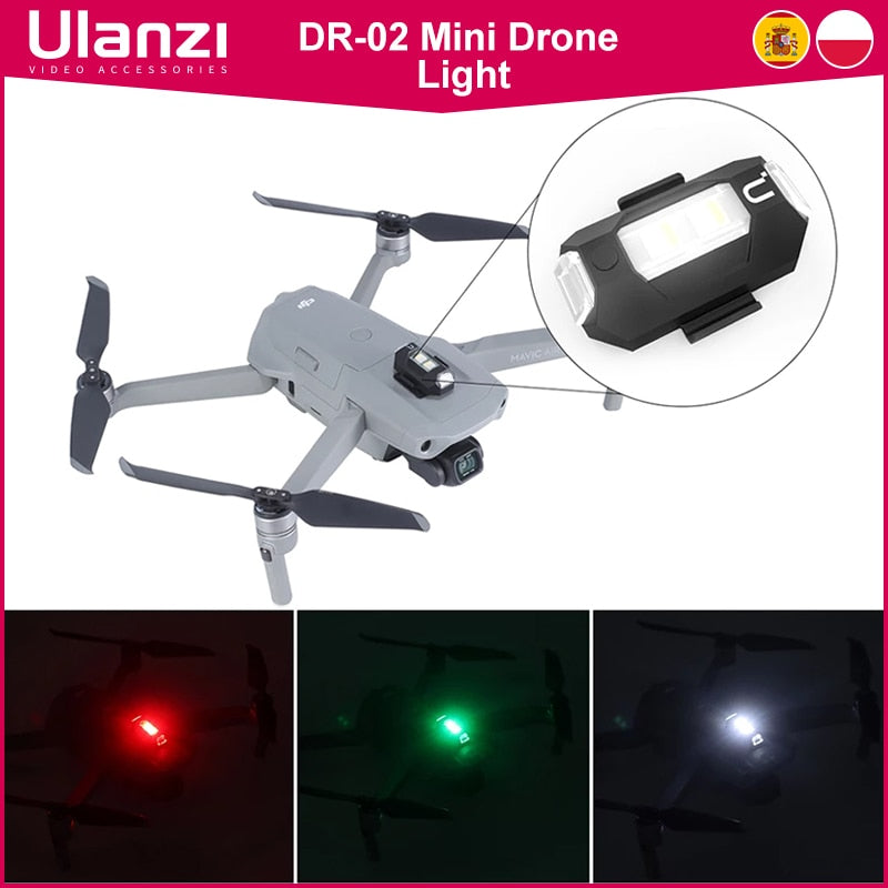 Ulanzi DR-02 Rechargeable Drone Light For DJI Mavic 2 Pro/air 2 Night Fly AntiCollision Strobe Lighting Drone Accessories