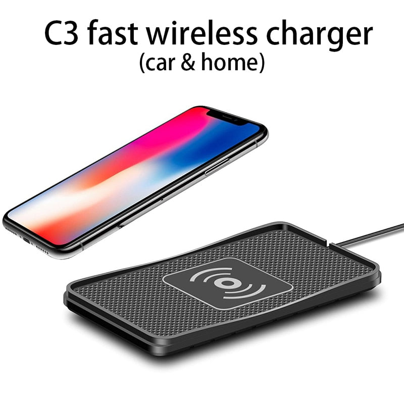 10W Wireless Car Phone Charger Fast Charging pad mat For iPhone 11 12 13Pro XR Max Samsung S9 Xiaomi Huawei Smartphone Charger