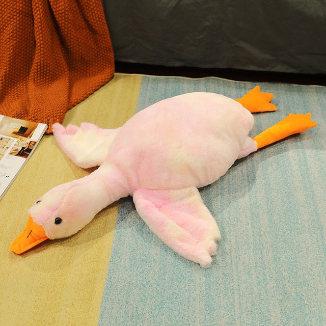 50-190cm Giant Duck Plush Toys Fluffy Sleep Pillow Cute Animal Stuffed Swan Goose Soft Dolls Floor Mat Kids Girls Birthday Gift