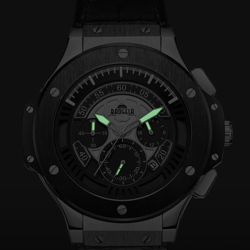 BAOGELA hommes montres hommes horloge de luxe marque Quartz Sport montre Rose chronographe mode montre-bracelet pour hommes1910