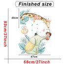 Cartoon Giraffe Wall Stickers for Kids rooms Kindergarten Wall Decor Self-adhesive Vinyl PVC Wall Decals for Nursery Home Decor