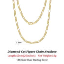 ORSA JEWELS Trendy Men Woman Figaro Chain Necklace 3.3/5/7mm Diamond-Cut Figaro Chain 925 Silver Jewelry Party Gift OSC34