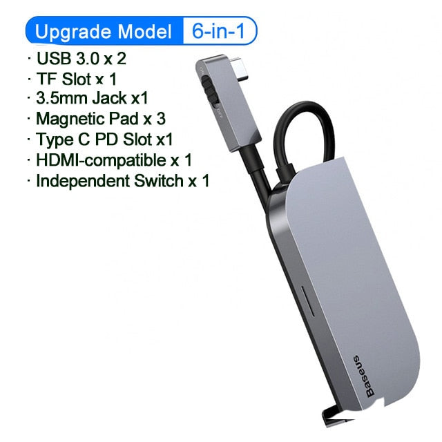 Baseus USB C HUB Type C to Multi USB 3.0 HUB Adapter USB HUB for MacBook Huawei Mate 40 USB-C Adapter Smartphone USB Type C HUB