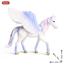 Oenux Classic Mythical Rainbow Pegasus Simulation Animal Original Fairy Tale Fly Horse Action Figures Model PVC Educational Toys