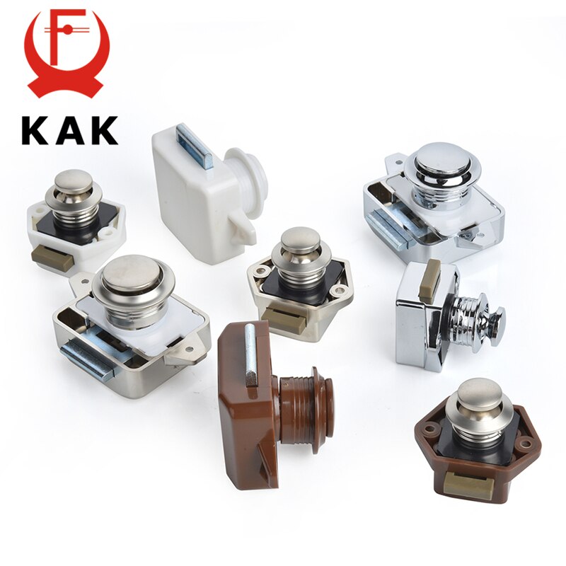 KAK 10pcs Camper Car Push Lock RV Caravan Boat Motor Home Cabinet Drawer Latch Button Locks Furniture Door Lock Hardware