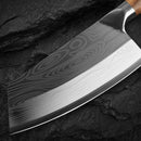 Kitchen Knife Cleaver Chef Knife Stainless Steel Razor Sharp Slicing Chopping Meat Chinese Butcher Knife Wood Handle Slicer