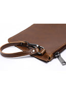 Men&#39;s Casual Handbag Mad Horse pu Leather Shoulder Messenger Bag British Fashion Men&#39;s Bag Large Capacity Messenger Bag