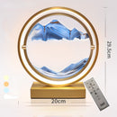 Pintura de arena movediza de descompresión de arte LED, decoración de reloj de arena, rotación de 360 ​​grados, pintura de arena decorativa única