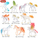 Oenux Classic Mythical Rainbow Pegasus Simulation Animal Original Fairy Tale Fly Horse Action Figures Model PVC Educational Toys