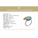Lotus Fun Real 925 Sterling Silver Natural Labradorite Fine  Jewelry Adjustable Ring Interesting Golden Eyelashes Ring for Women