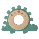 1PC Silicone Teether Baby Rudder Shape Wooden Teether Ring Kid Gift Food Grade Silicone Children&