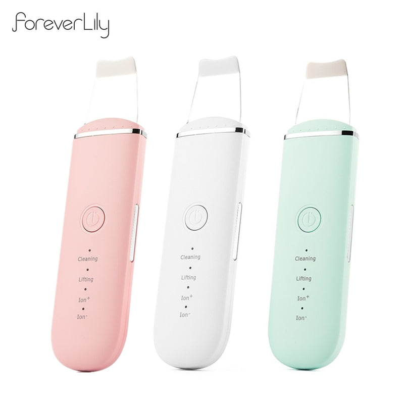 Rechargeable Ultrasonic EMS Skin Scrubber Facial Care Ultrasound Blackhead Removal Face Peeling Extractor Pore Spots Cleaner