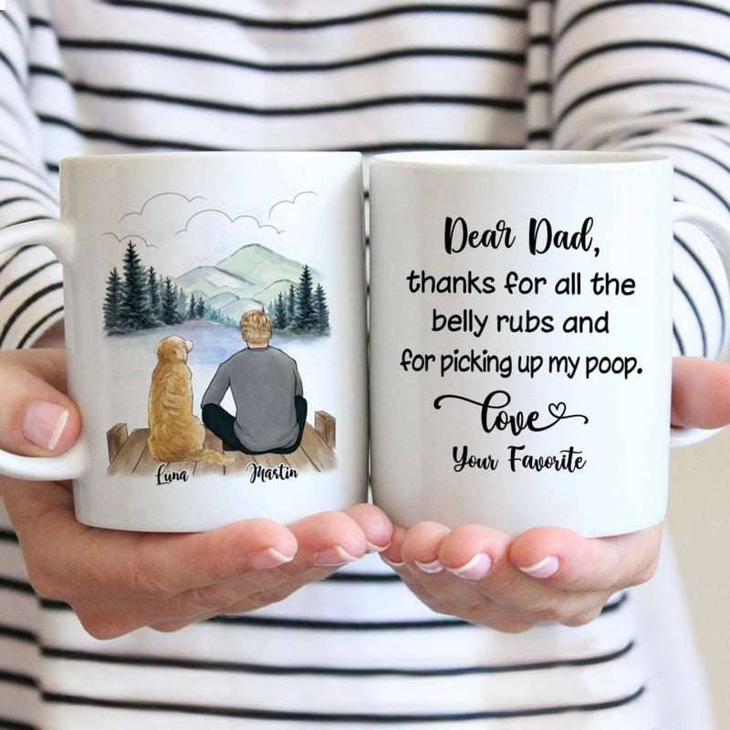 Pareja y perros Hombre Mujer Taza personalizada Tazas de café de gres hechas a medida Tazas Regalo para la familia DIY 11 / 15Oz R2060