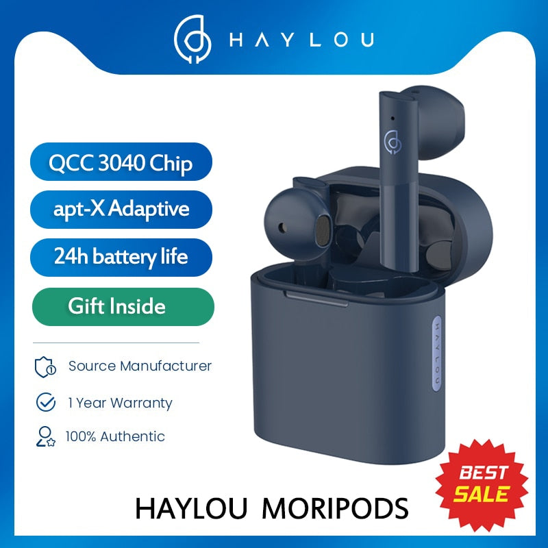 HAYLOU MoriPods Qualcomm QCC3040 HIFI Wireless Earphones TWS Bluetooth V5.2 Kopfhörer Apt Adaptive AAC 4 Mics Noise Cancelling