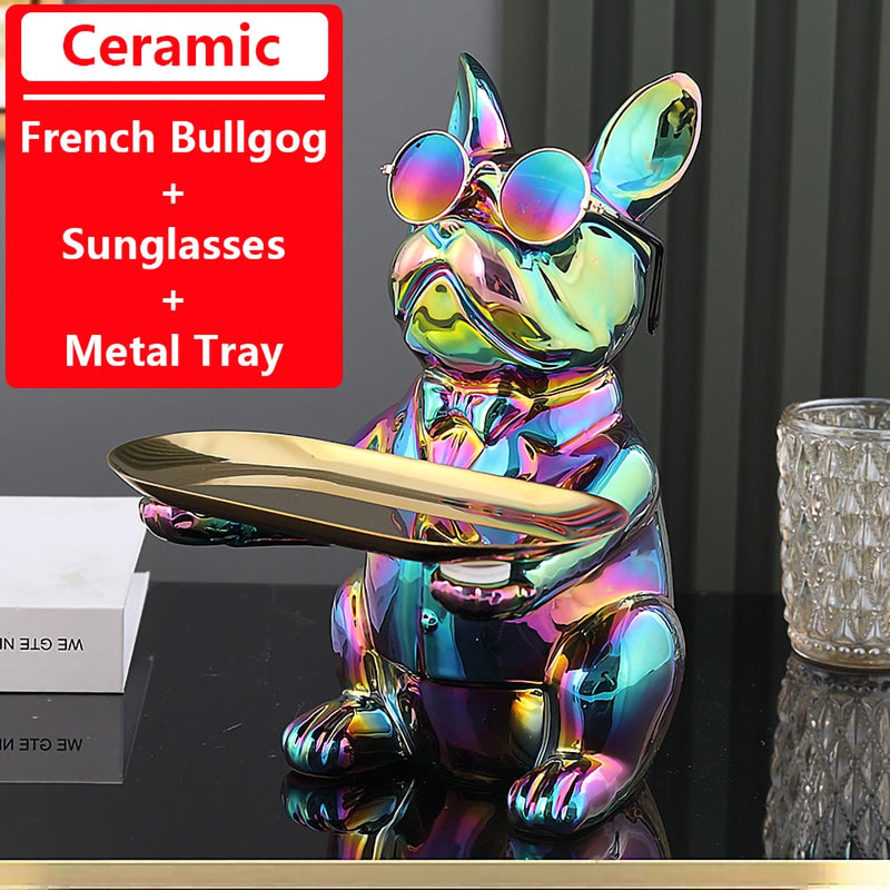 Cool Bulldog,Statue,Table Decoration,Fashion Sculpture,Home Room Decor,Multifunction,Desk Storage,Figurine Miniature,Coin Bank