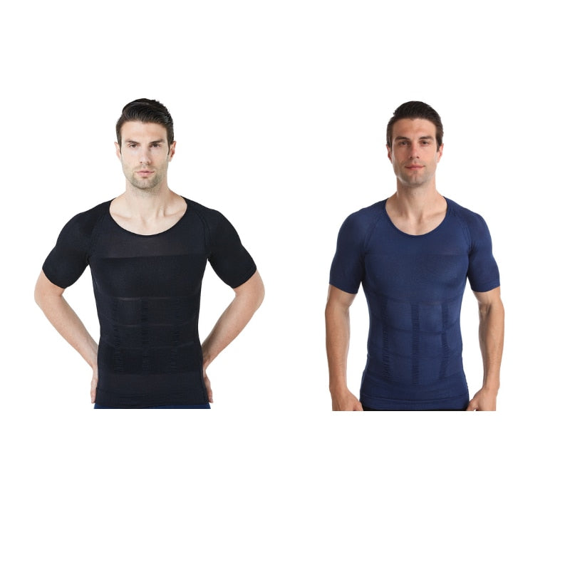 Novedad de 2021, ropa moldeadora para hombre, camiseta de refrigeración, faja moldeadora de cuerpo de compresión